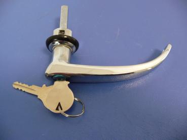 Griff für Laderaumtür außen, verchromt, langer Vierkant für Innengriff, 8/1958-7/1967 mit 2 Schlüsseln – Angebot von Autoteile Ehring