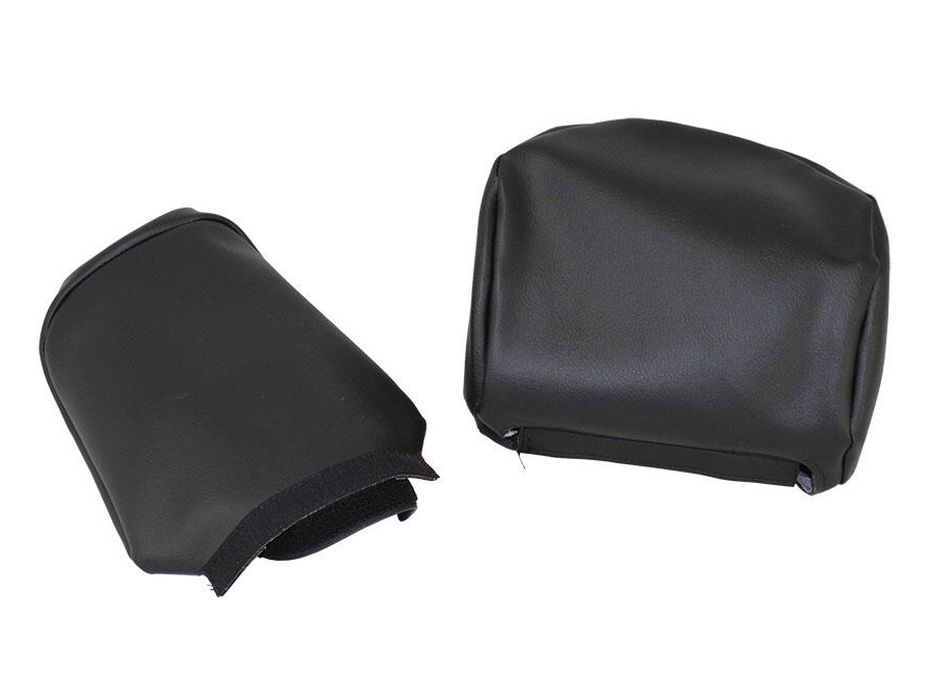 Bezüge für separate, "hohe" Kopfstützen, Kunstleder, schwarz, glatt, Paar – Angebot von Ralfs VW-Teile