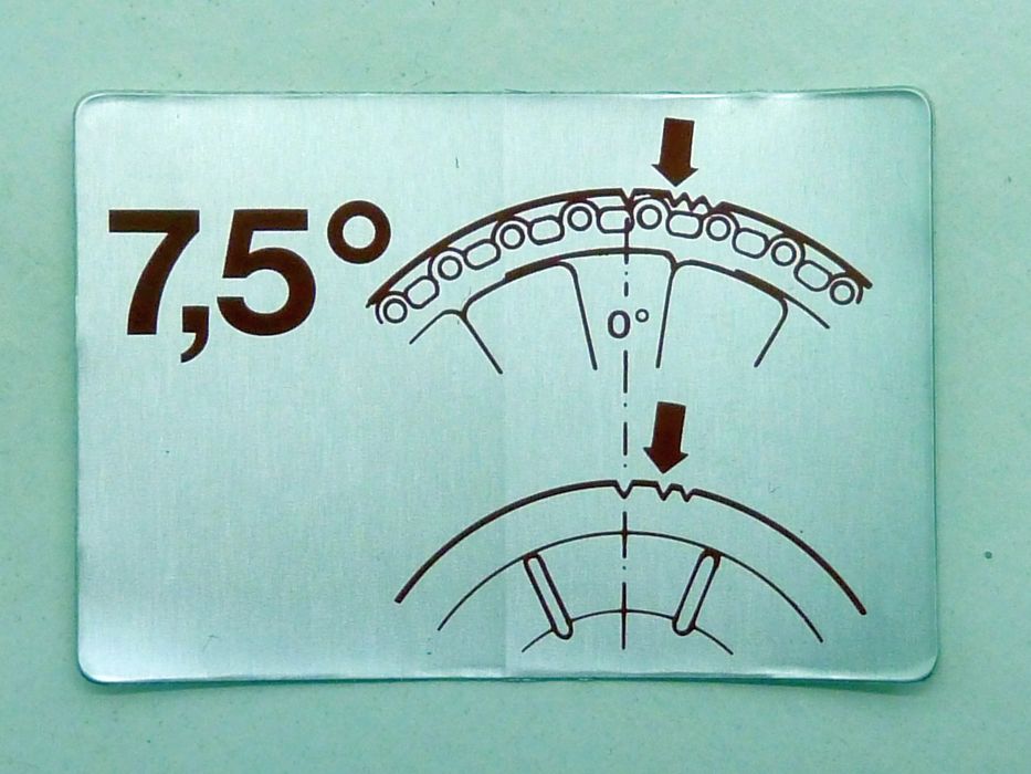 Aufkleber Zündzeitpunkt 7,5° v.OT – Angebot von Ralfs VW-Teile
