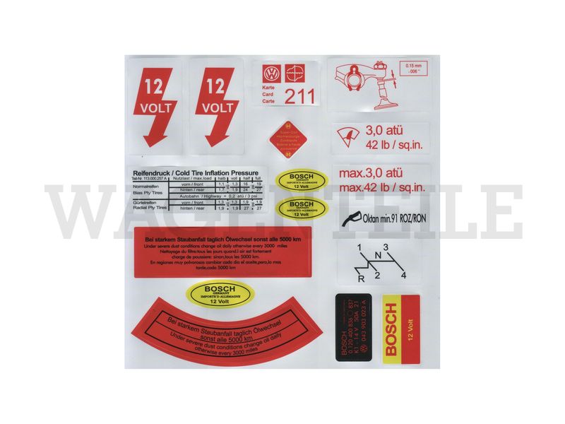 Aufkleber Set Typ1 – Angebot von Wagenteile