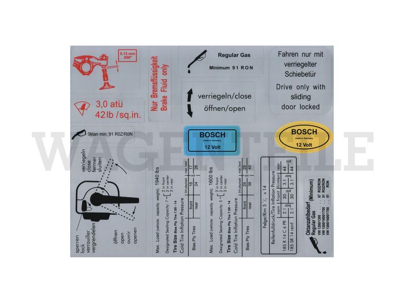 Aufkleber Set Typ1 – Angebot von Wagenteile