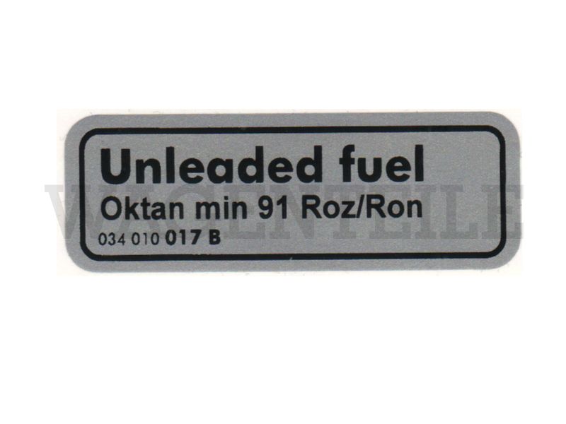 Aufkleber 'Unleaded fuel 91ROZ' – Angebot von Wagenteile