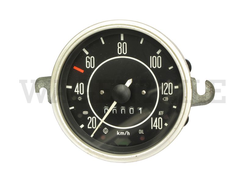Tachometer ohne Tankuhr (bis 140km/h, große Zahlen, Ring matt)