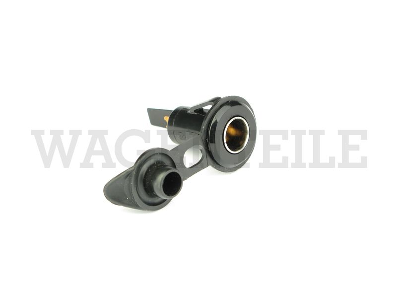 Einbausteckdose mit Schutzkappe, DIN/ISO 4165 (12mm), Kunststoff, Steckanschlüsse 6,3
