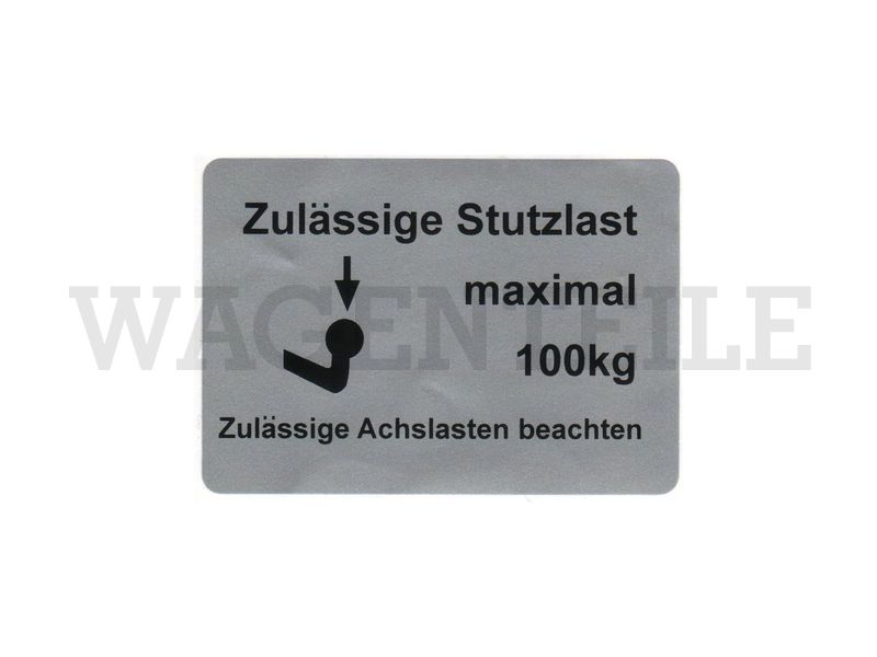 Aufkleber Stützlast max. 100kg – Angebot von Wagenteile